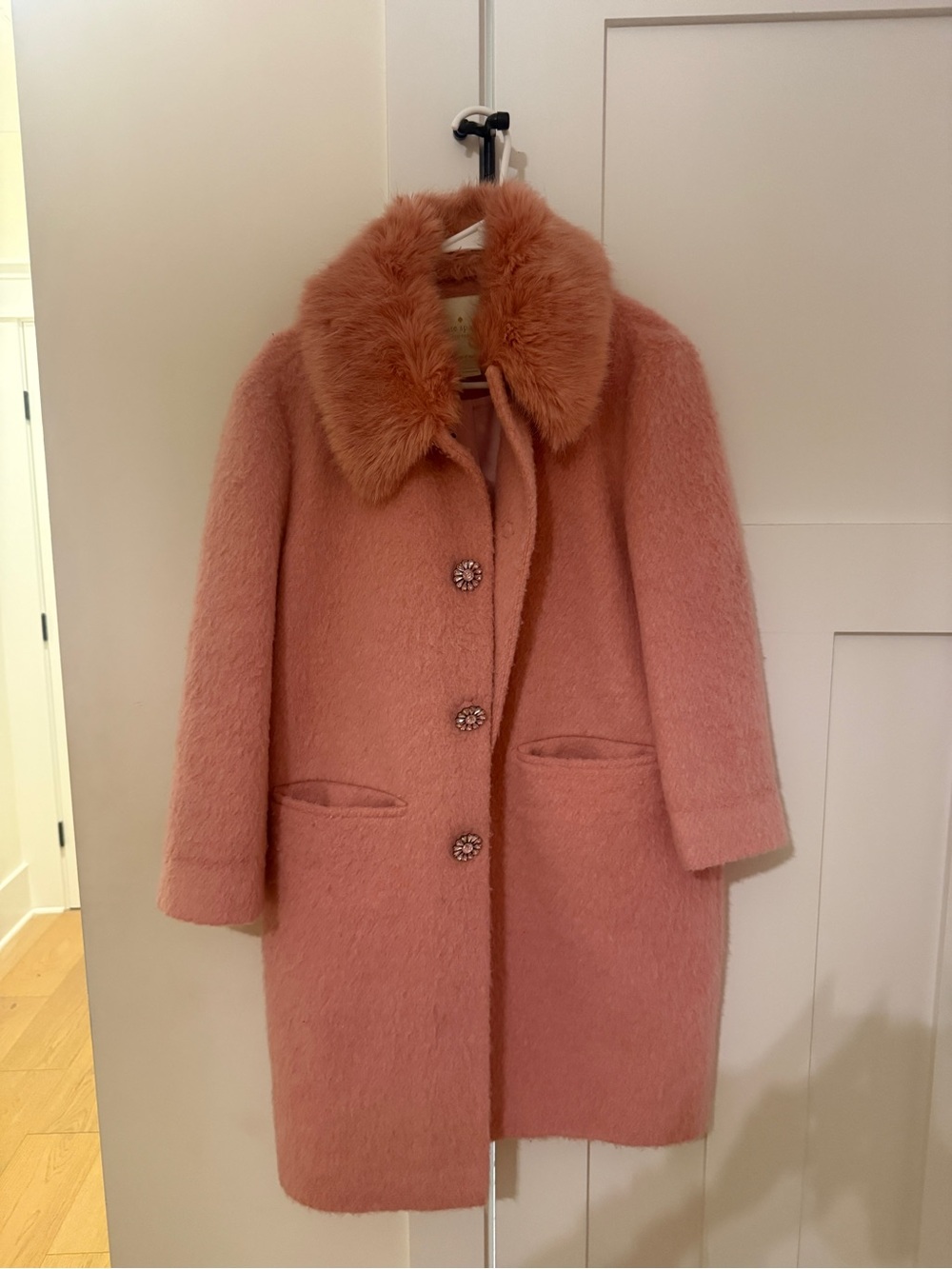 Kate Spade fur jacket pink